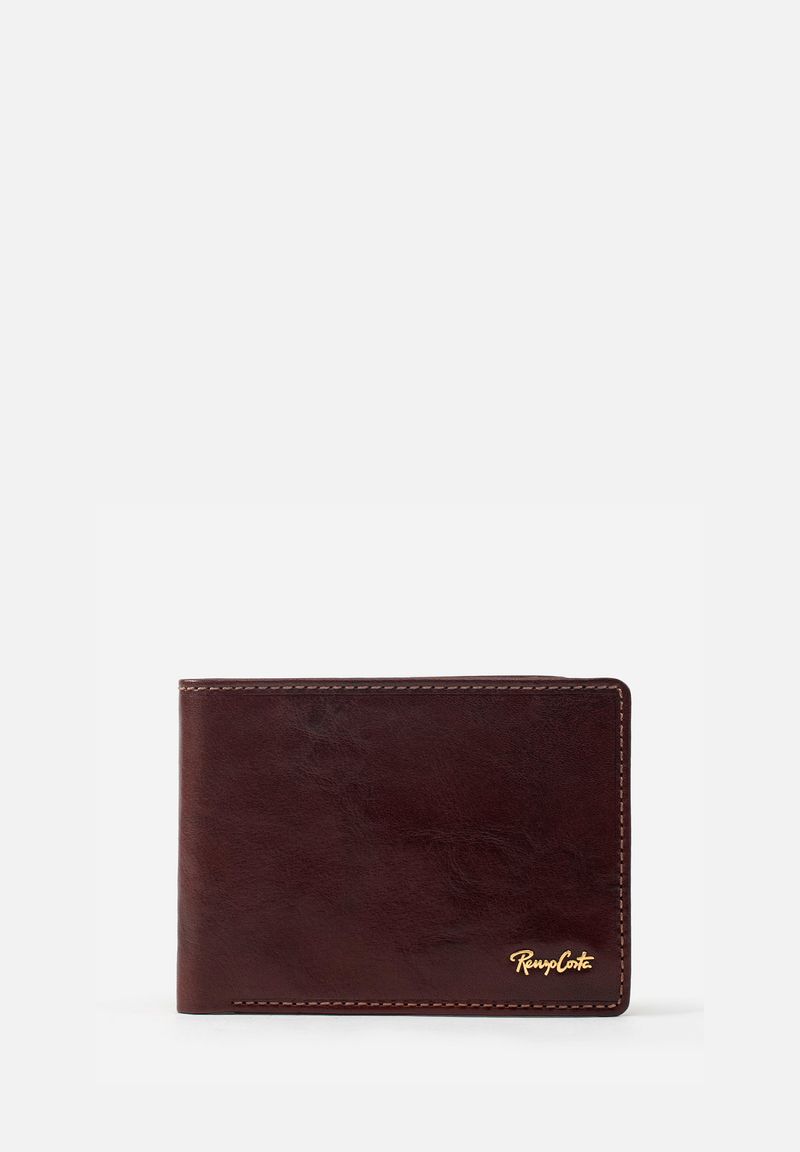 BILLETERA DE ESTILO CLÁSICO EN CUERO ITALIANO