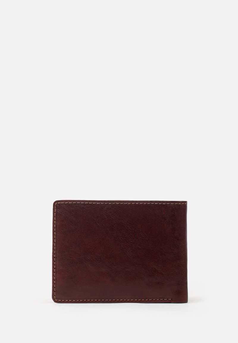 BILLETERA DE ESTILO CLÁSICO EN CUERO ITALIANO