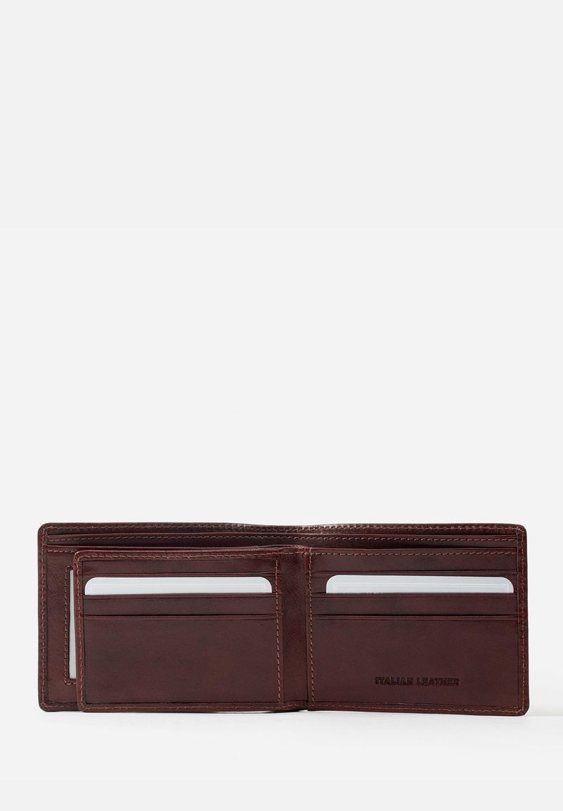 BILLETERA DE ESTILO CLÁSICO EN CUERO ITALIANO